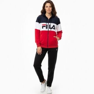 Fila Vinyage 90's Tricolor Extra Soft Velour Hodded Athletic Tracksuit XL (33)